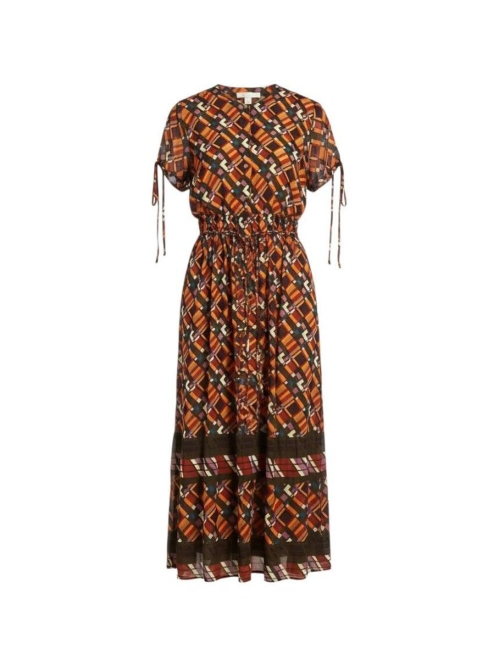 Isaac Mizrahi For Target Womens Geometric Print Maxi Dress S Multicolor